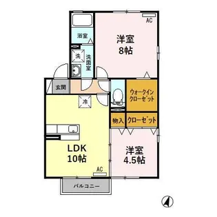ボンヌ・シャンス A B C【2階】の間取り