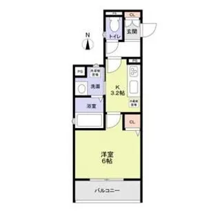 フォレストクリエオーレ中川【3階】の間取り