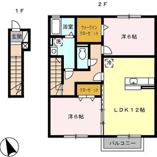 グランドソレーユII A棟【2階】の間取り