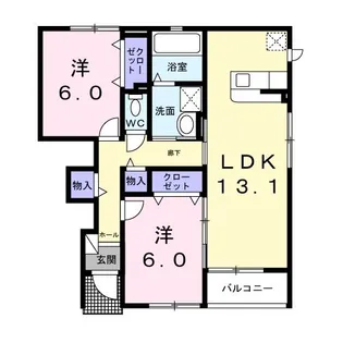 ディオパラッツオI【1階】の間取り