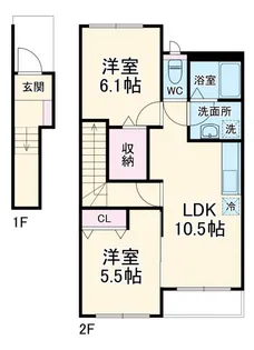 アモーレ鎌ケ谷大仏【2階】の間取り
