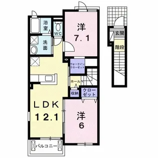 ジャン プレッソ B【2階】の間取り