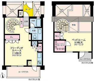フリーディオ四谷三丁目【4階】の間取り