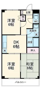 中田第2ハイツ【3階】の間取り