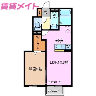 アルバグランデ金場 B【1階】の間取り