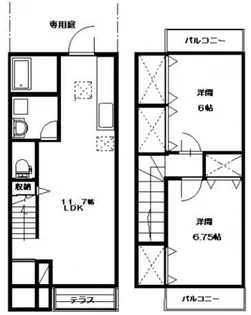 オランジュリー安芸【1階】の間取り