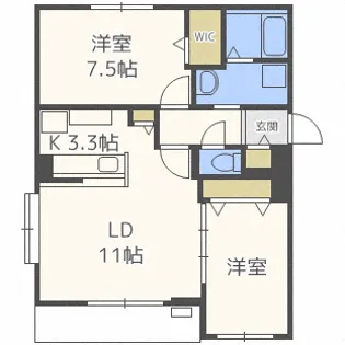 ローズ本通【2階】の間取り