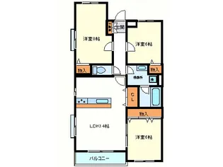 べルックス A・B【4階】の間取り