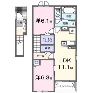 プレミアコート佐原II【2階】の間取り