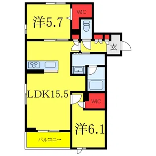 クオリスタ エムズ【2階】の間取り
