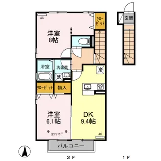 セジュールラソワ【2階】の間取り