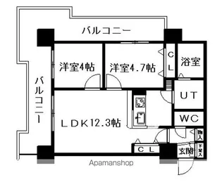 UURコート札幌北三条【5階】の間取り