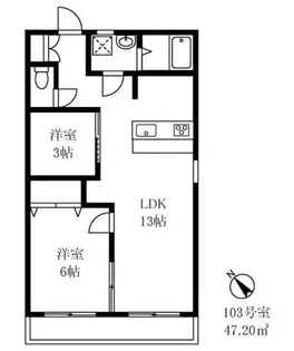 カーサヴェルデ南荻窪D棟【1階】の間取り