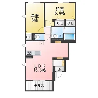 メゾン ソレイユ IX【1階】の間取り
