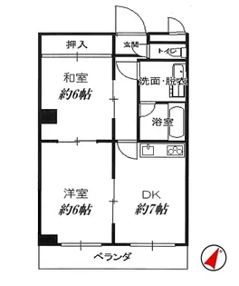 パインヒルズ西ヶ原【4階】の間取り