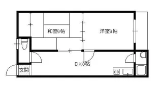 第1ピノキオコーポ(2DK)東棟【1階】の間取り