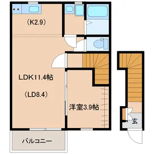 グランドソレイユ大河原【2階】の間取り