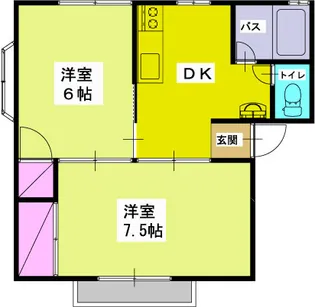 サンヒルズB【1階】の間取り