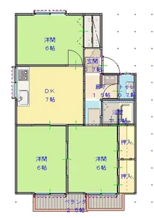 屋代ハイツ【1階】の間取り