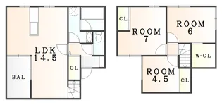 徳島県小松島市小松島町字北浜【一戸建】の間取り