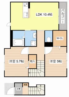 滋賀県東近江市八日市野々宮町【アパート】の間取り