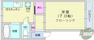 ハイツ安里【2階】の間取り
