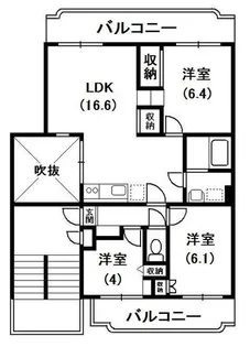 厚木国際飯山レジデンスC【2階】の間取り