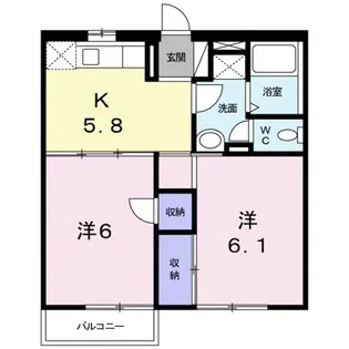 岡山県岡山市東区鉄【アパート】の間取り