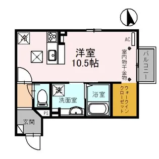 アールプレジールJII 102号室【1階】の間取り
