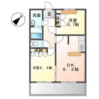レインボーパレス【1階】の間取り