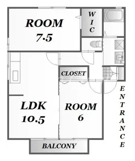 ポルトベール A棟【2階】の間取り