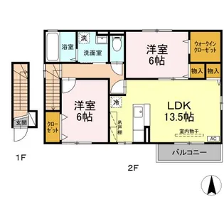 盛岡市下太田沢田【ノエル】築19年【2階】の間取り
