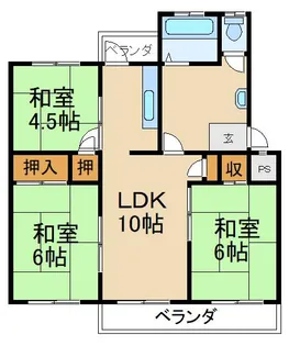 香里三井団地A85棟【2階】の間取り