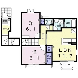 エスポワ-ル II号館【2階】の間取り
