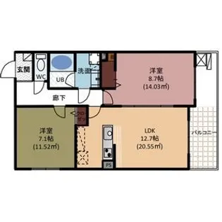 愛知県名古屋市千種区星ケ丘2【マンション】の間取り