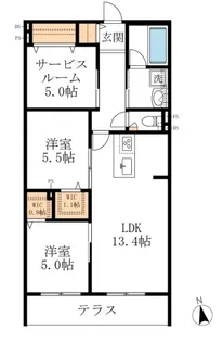 グランシャテーヌ【1階】の間取り
