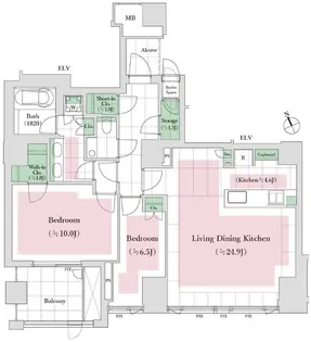 東京都港区六本木5【マンション】の間取り