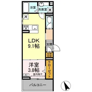 D crest 中之郷【3階】の間取り