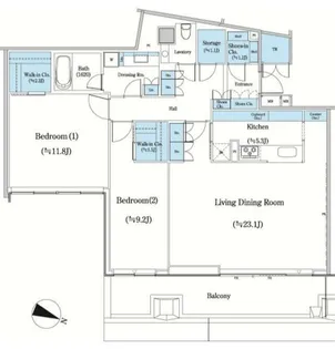 東京都千代田区二番町【マンション】の間取り