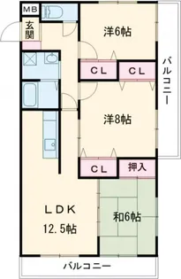 アヴァンス八幡【4階】の間取り