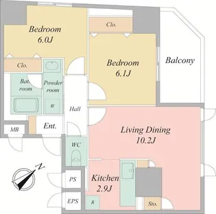 フォレンツタワー文京千石【4階】の間取り