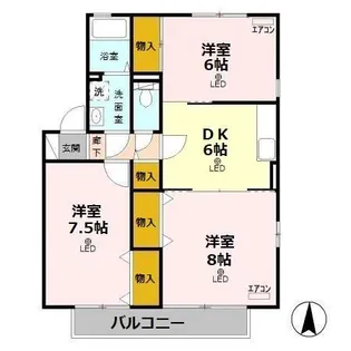 埼玉県深谷市東方【アパート】の間取り