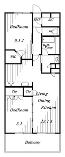千葉県千葉市美浜区磯辺6【マンション】の間取り