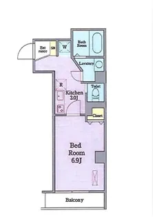 JUタワーフロントKINSHICHO【9階】の間取り