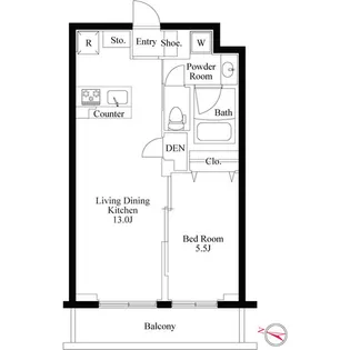 ラ・ペルラ柿の木坂【2階】の間取り