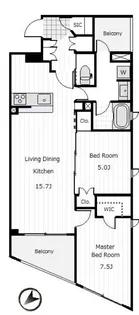エステート南砂福島橋【1階】の間取り