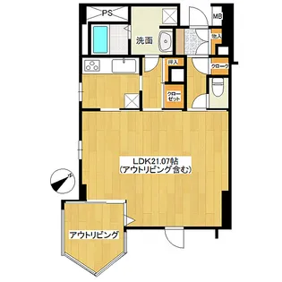 アネーロ上粕屋【6階】の間取り