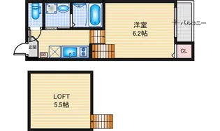 ハーモニーテラス四番【2階】の間取り