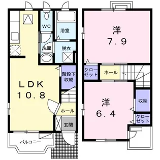アサヒコーポF【1階】の間取り