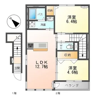 ボン シャンス II【2階】の間取り